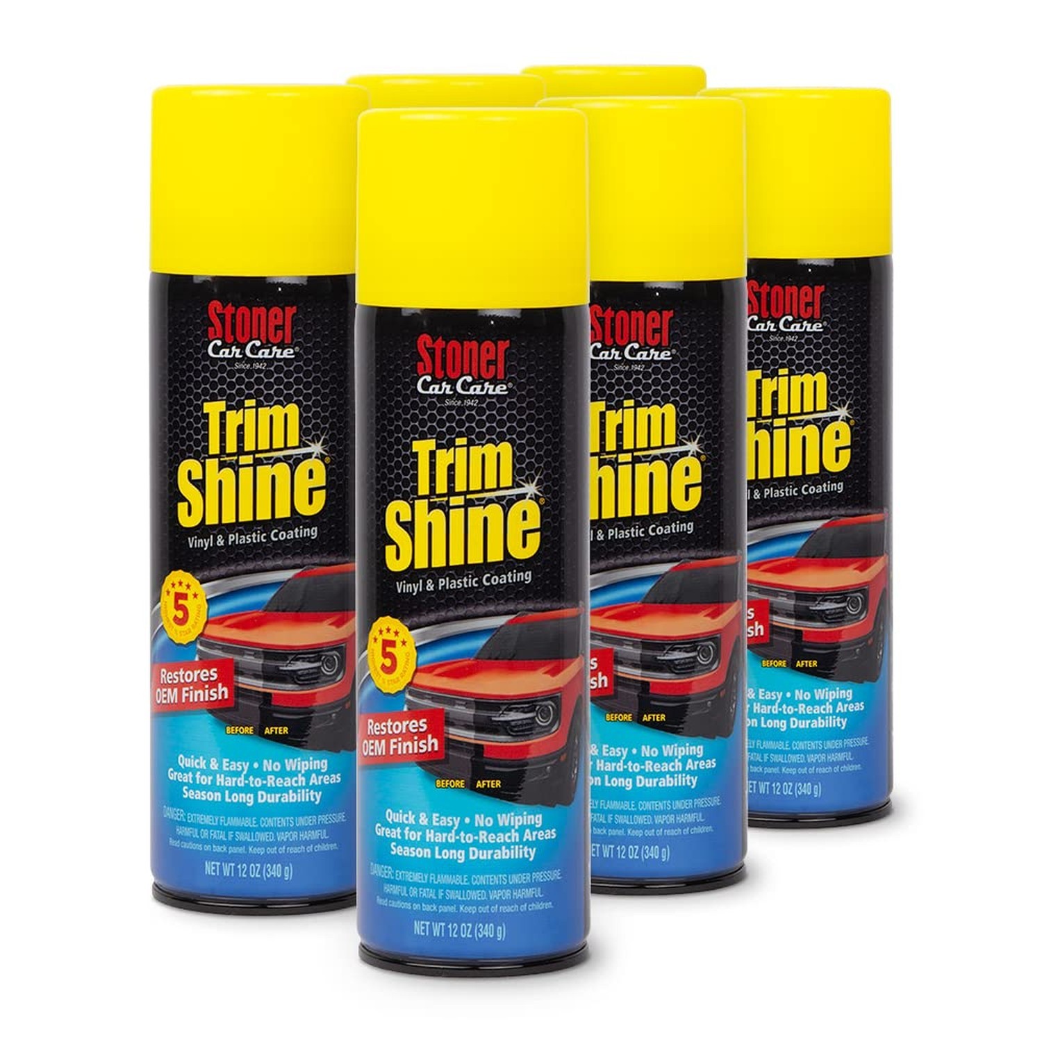 Stoner Car Care 91034-6PK Trim Shine – Vinyl and Plastic Protectant Coatin