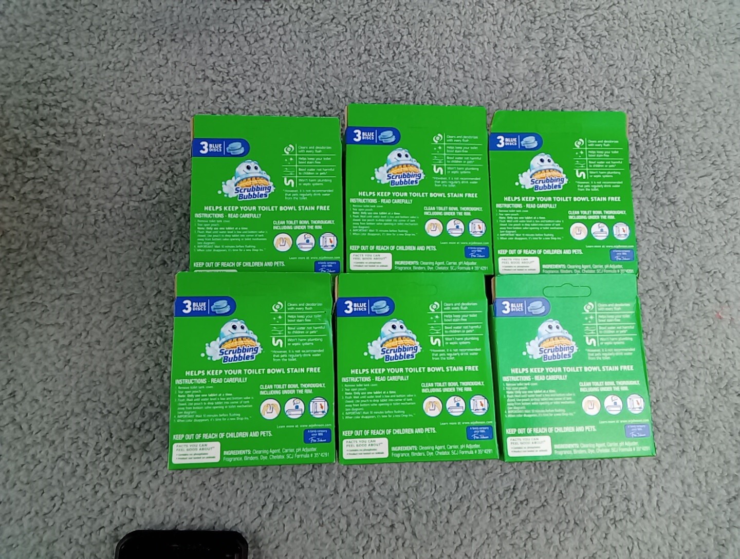 18 Scrubbing Bubbles Vanish Blue Drop In Tablets For Toilet Bowls (6)-3 Ct Boxes