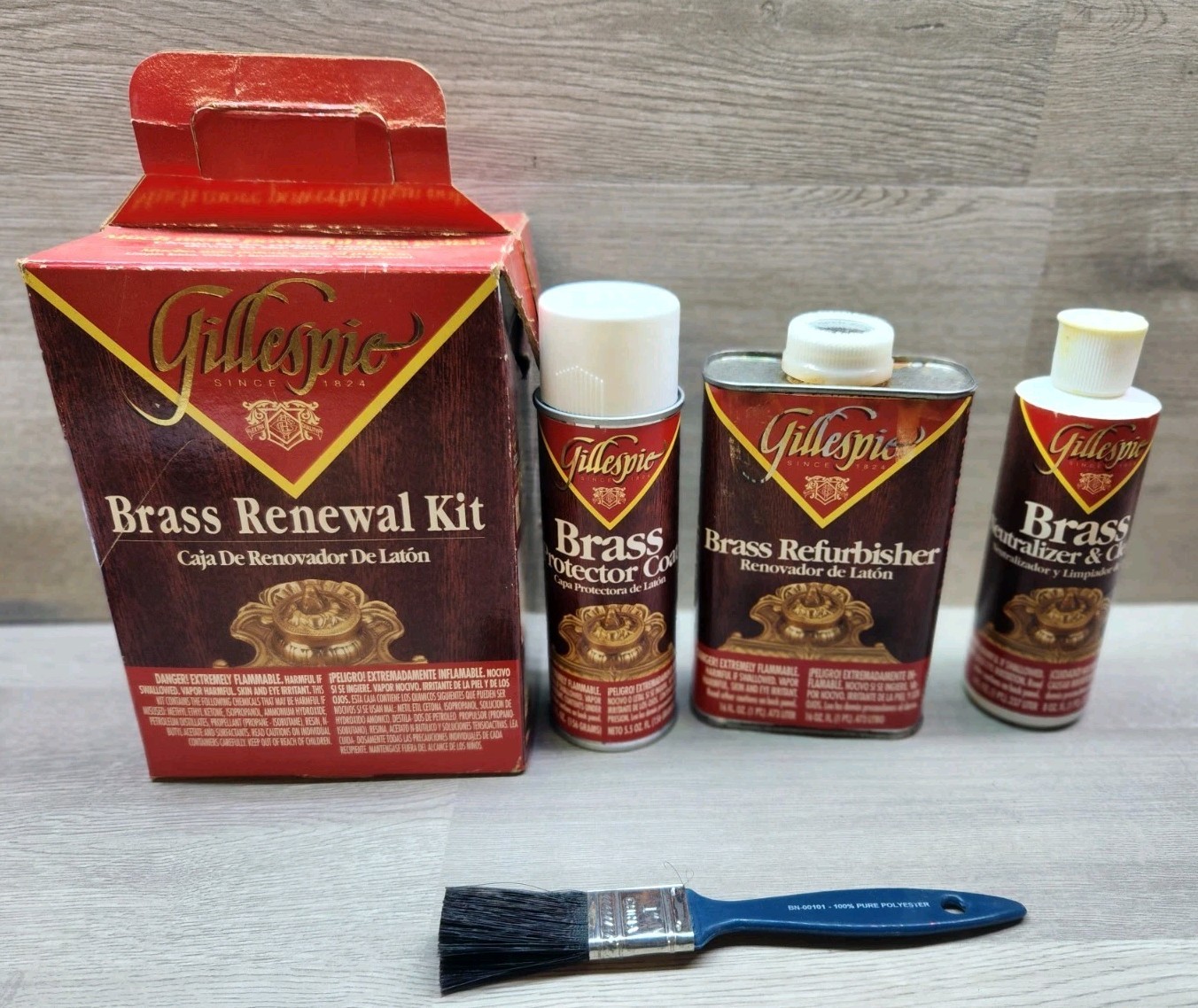 Gillespie Brass Renewal Kit Cleaner Protector Restoring 90% Full