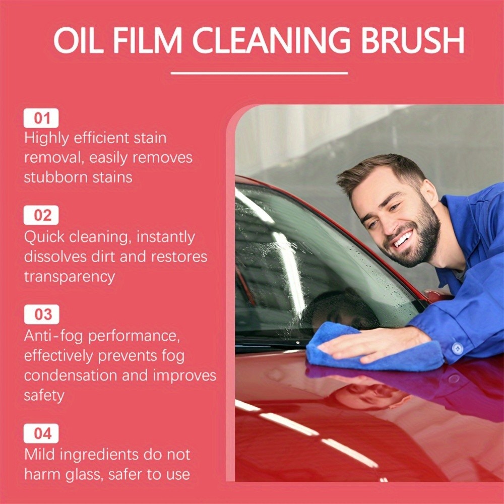 1PCS Windshield Cleaner Brush Oil Film Remover Anti-Fog Portable Cleaning Tool