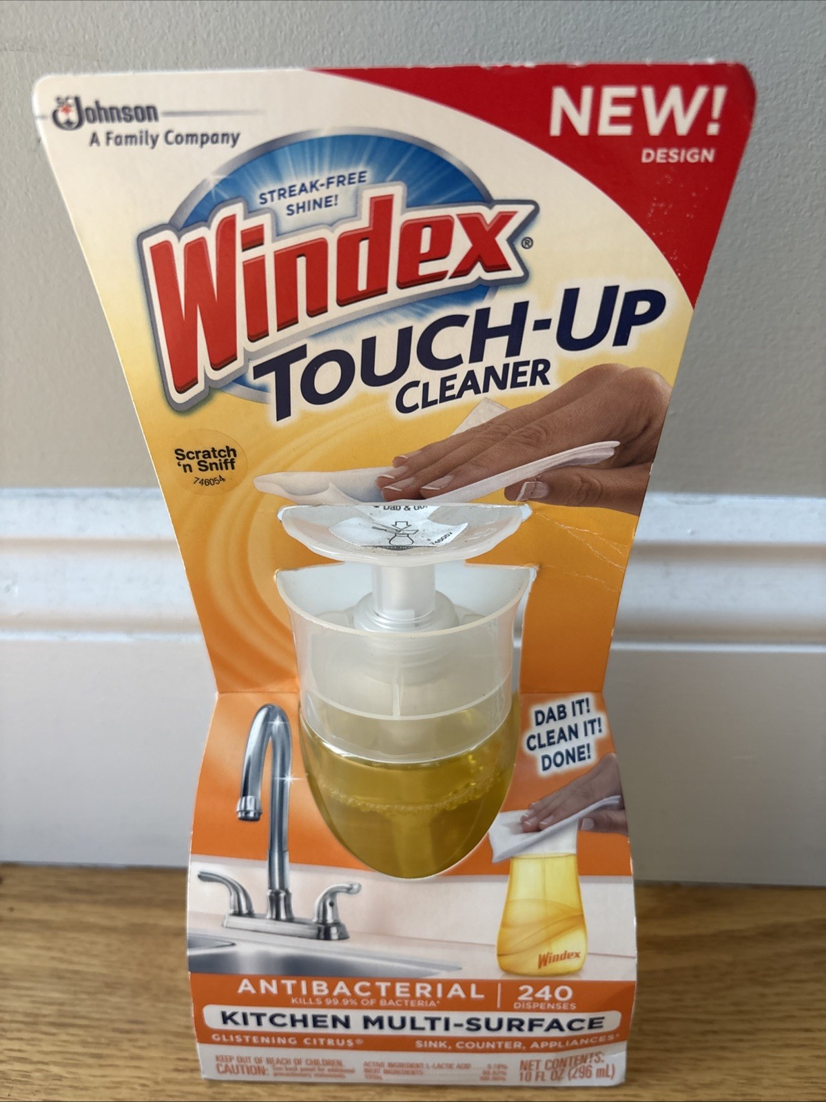 Windex Touch-Up Cleaner Multi-Surface, 10 Oz, Glistening Citrus