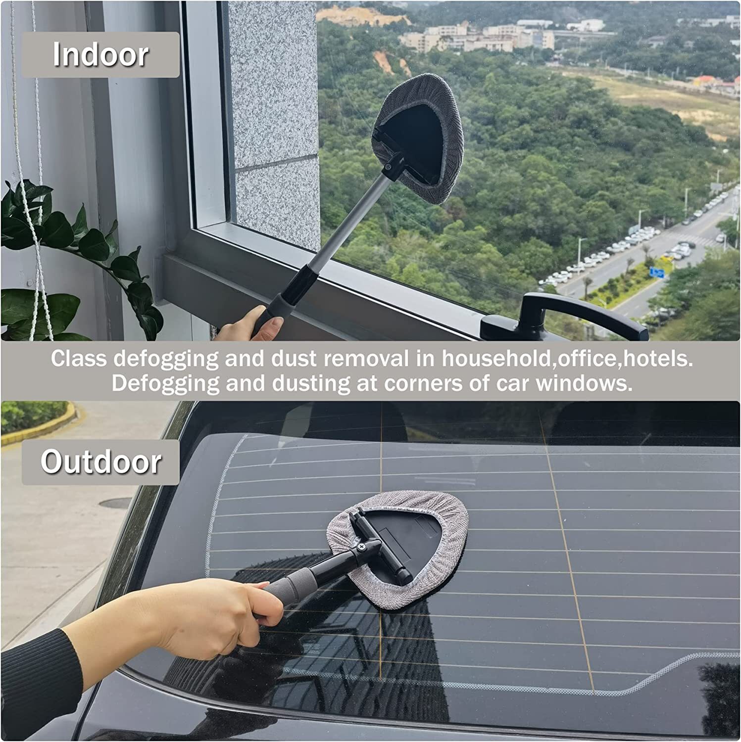 Windshield Cleaning Tool Kit Car Window Glass Wiper Cleaner Brush Pad Extendable