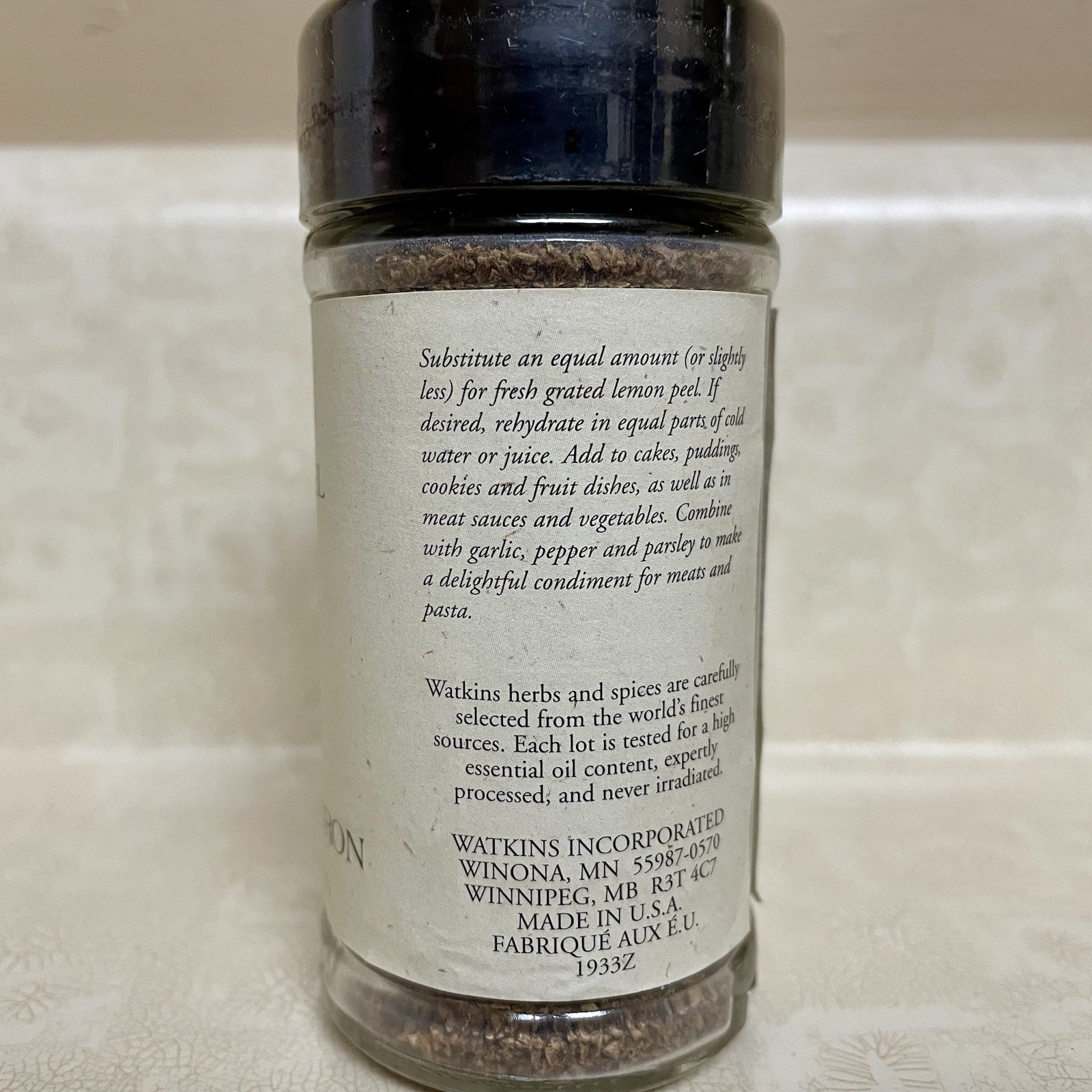 Kitchen Watkins Lemon Peel New Sealed 32 Grams