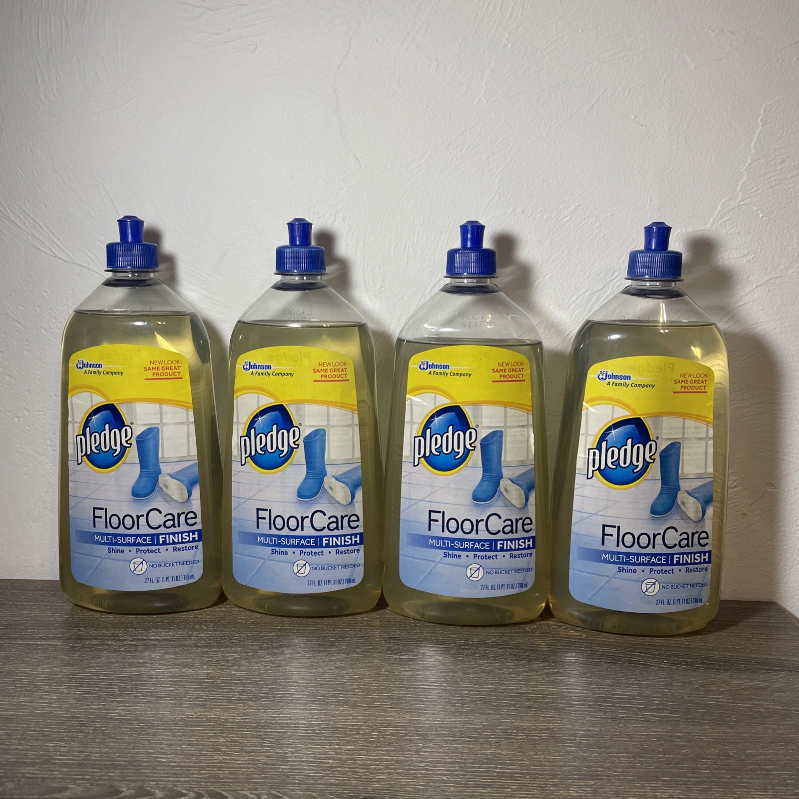 Lot Of 4 PLEDGE Floor Care Multi Surface Finish 27 oz Shine Protect Restore Open
