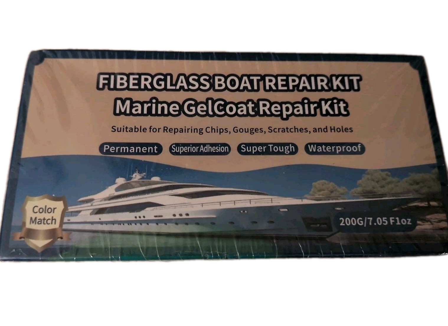 Marine Fiberglass Repair Kit for Boats, 200g/7.06oz Gel Coat Kepair kit NEW