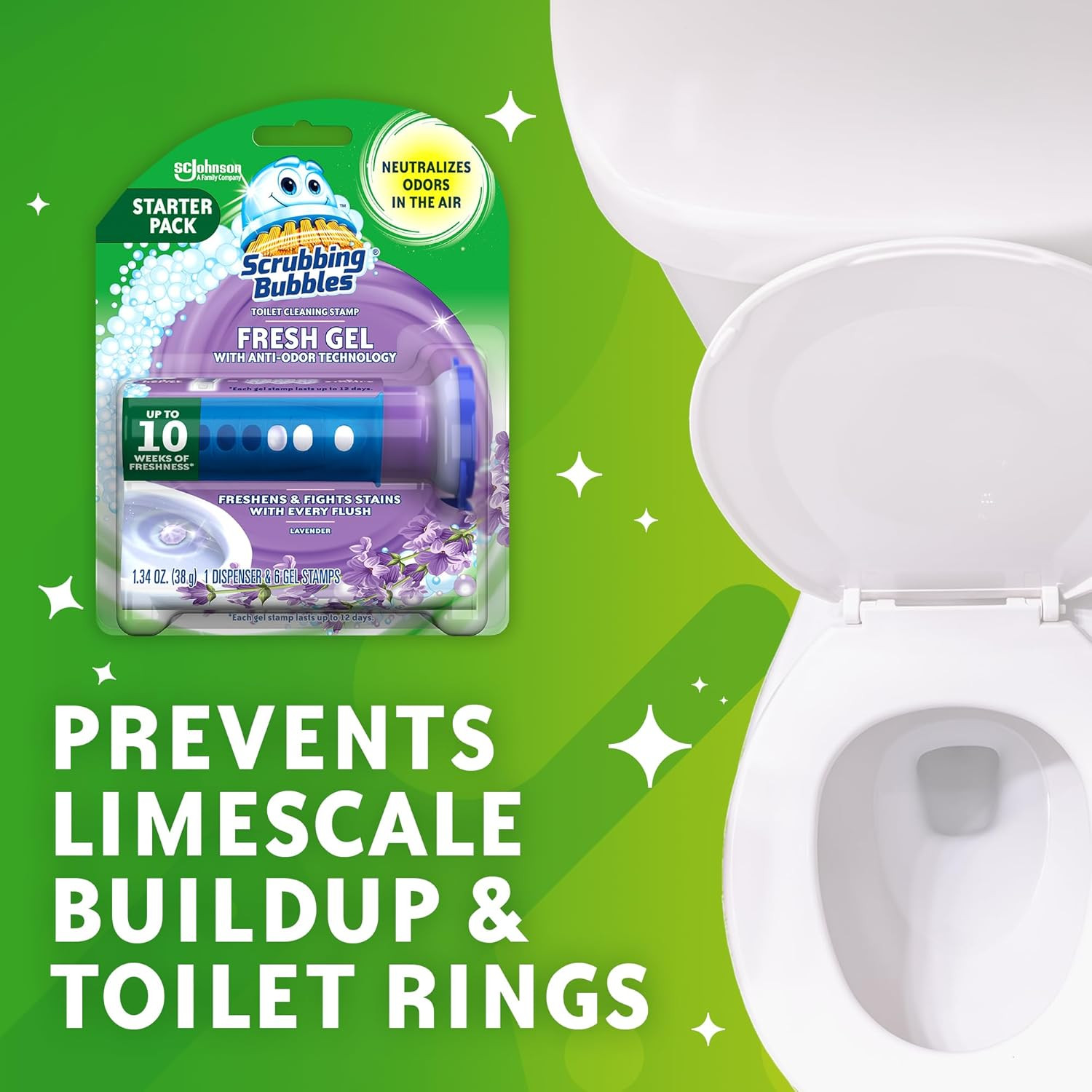 Scrubbing Bubbles Fresh Gel Toilet Bowl Cleaning Stamps, Helps Keep Toilet Clean