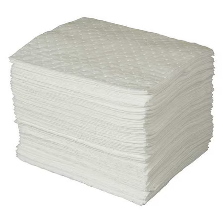 Brady Spc300 Sorbent Pad, 30 Gal, 15 In X 19 In, Oil, White, 100 Pk