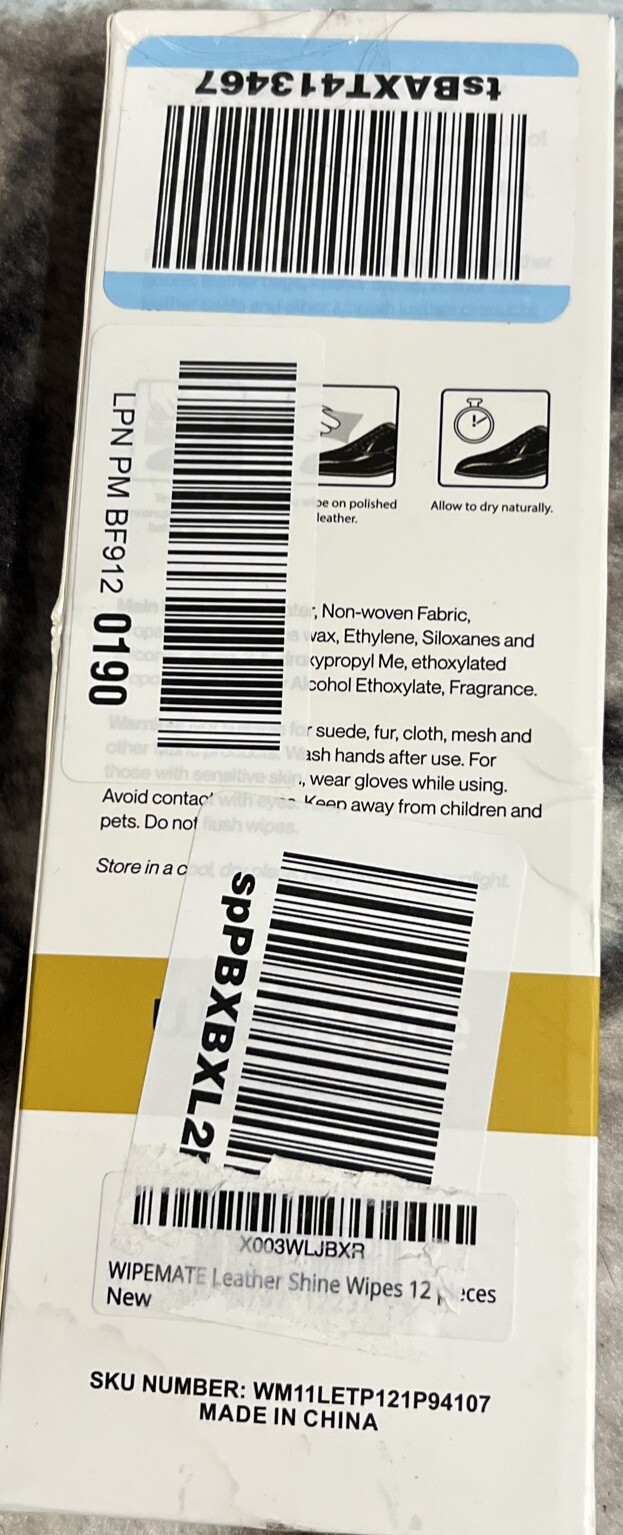 WipeMate Leather Shine Wipes Floral Scent 12 Premium Individually Packed Wipes