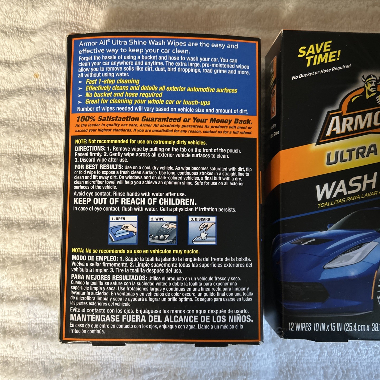 *3 PACK* Armor All Exterior Ultra Car Wash Wipes XL 10 x 15 inch *3 PACK BUNDLE*