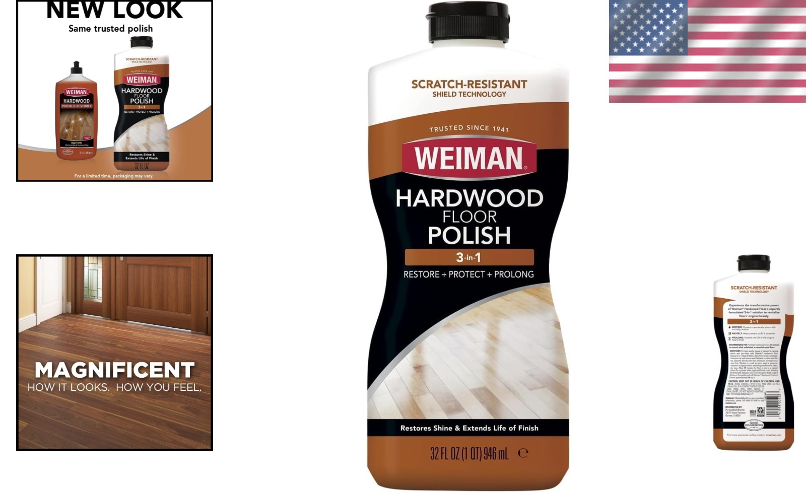 Natural Shine Hardwood Floor Polish – 32 Oz with Scratch Removal Technology