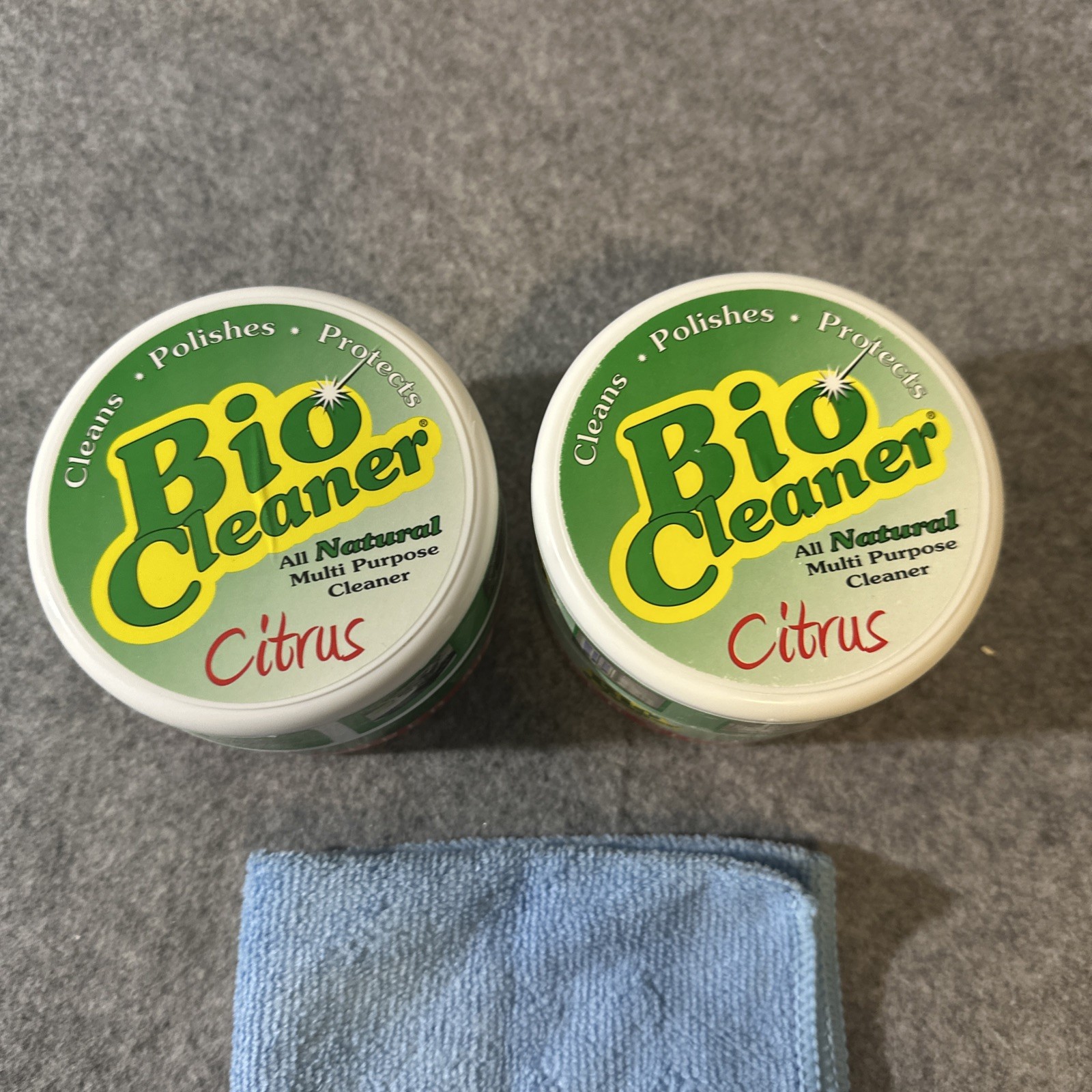 Bio Cleaner Set of (2) 17.5oz Cleaning Clays with Sponges 1 Citrus 1 Cloth