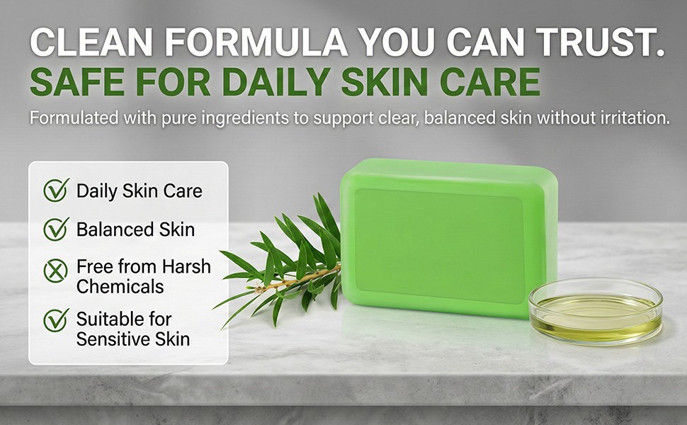 Tea Tree Oil Soap Bar for Face & Body, Natural Tea Tree Soap for