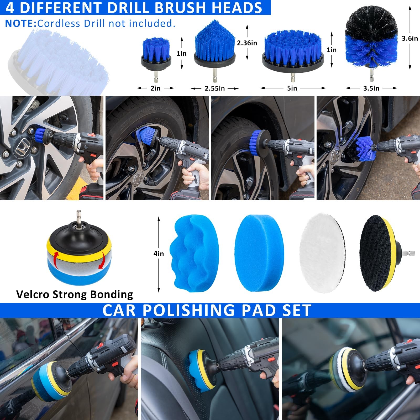 32pcs Car Detailing Brush Set Car Detailing Kit Auto Detailing Drill Brush Set C