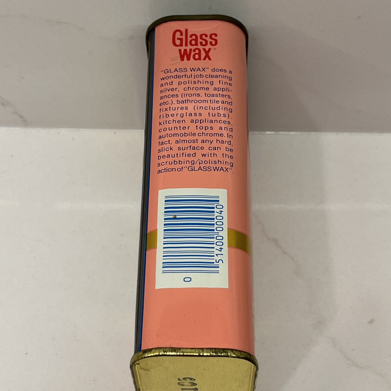 Vintage Can Gold Seal Co. GLASS WAX Glass Chrome Metal Cleaner Polisher 16 fl oz
