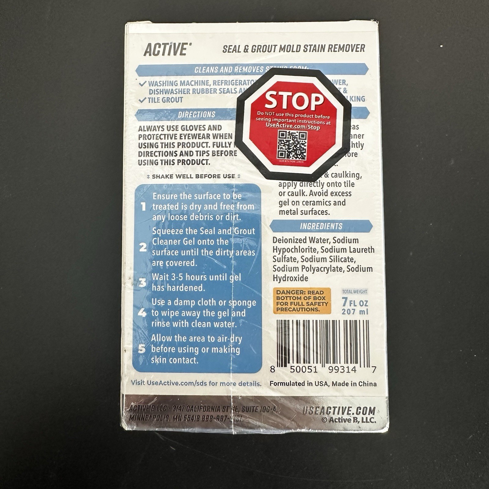 Active Seal & Grout Mold Stain Remover 7 fl oz Deep Clean