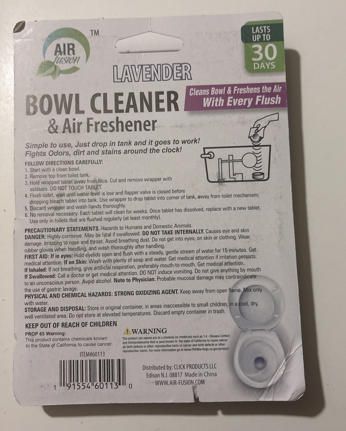 Air Fusion Lavender Toilet Bowl Cleaner Tablets 4 Pack Deodorizer Lot Of 2