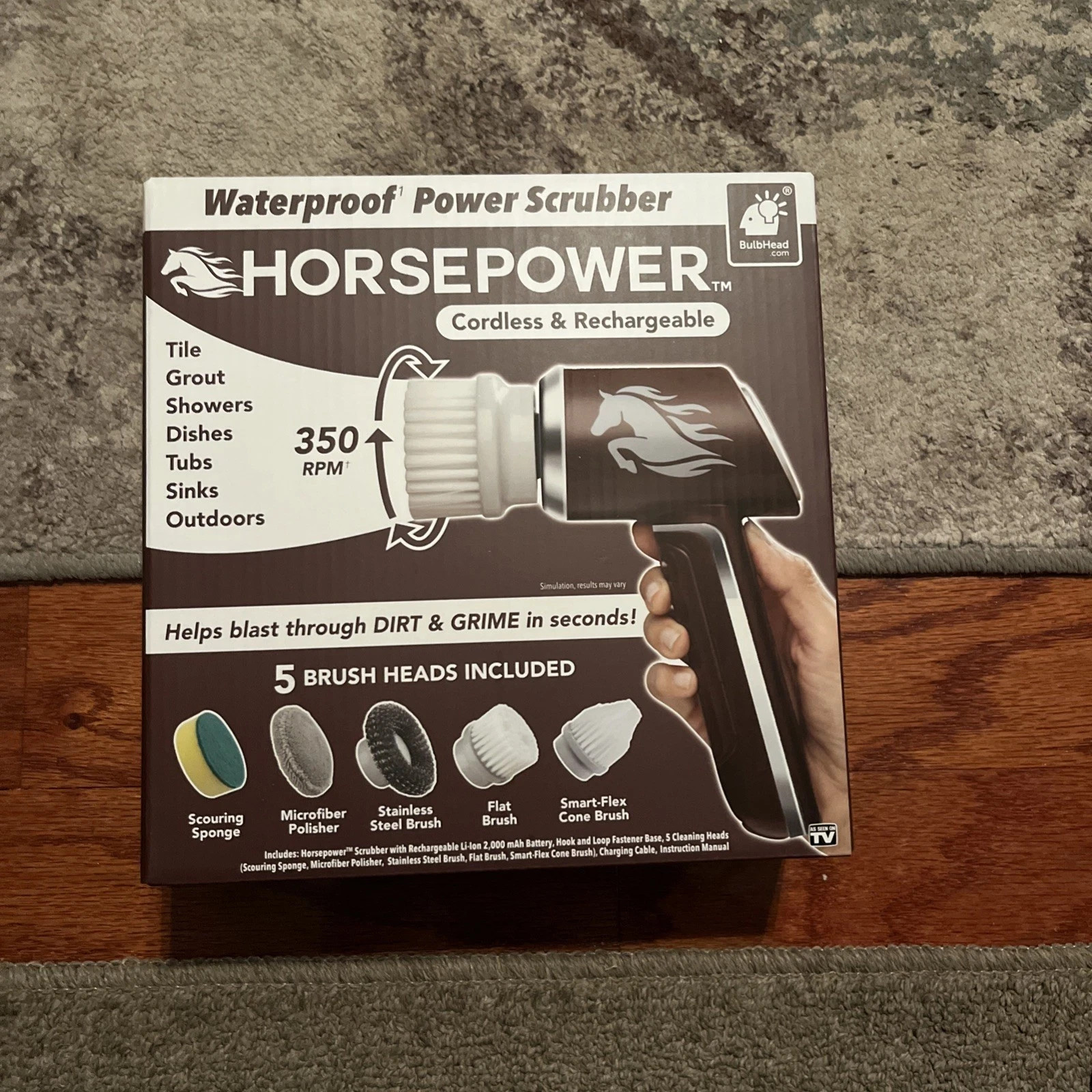 Ruby Horsepower Waterproof Rechargeable Power Scrubber _NEW
