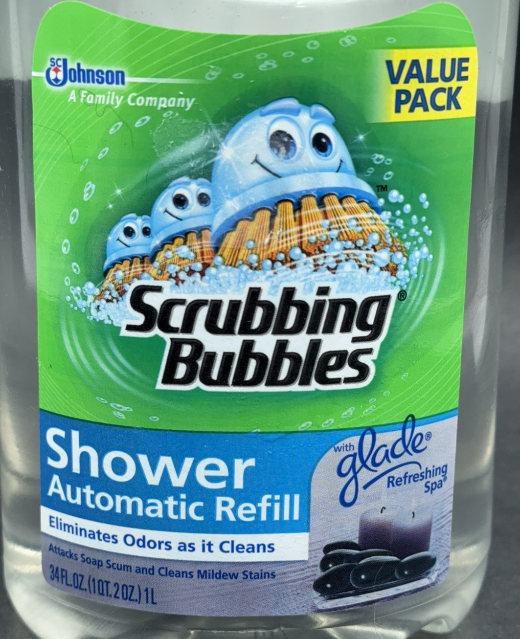 Scrubbing Bubbles Automatic Shower Cleaner Refill Glade Refreshing Spa 34 fl oz