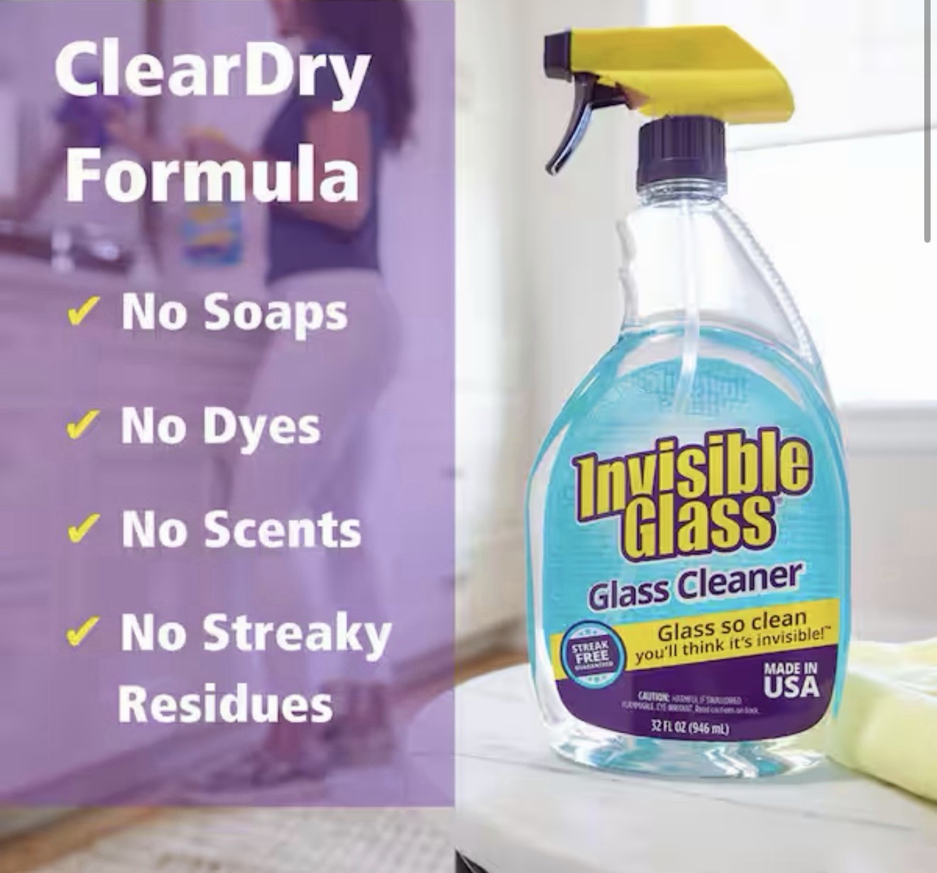 Stoner HH Invisible Glass Spray Bottle Glass Cleaner 32 oz.