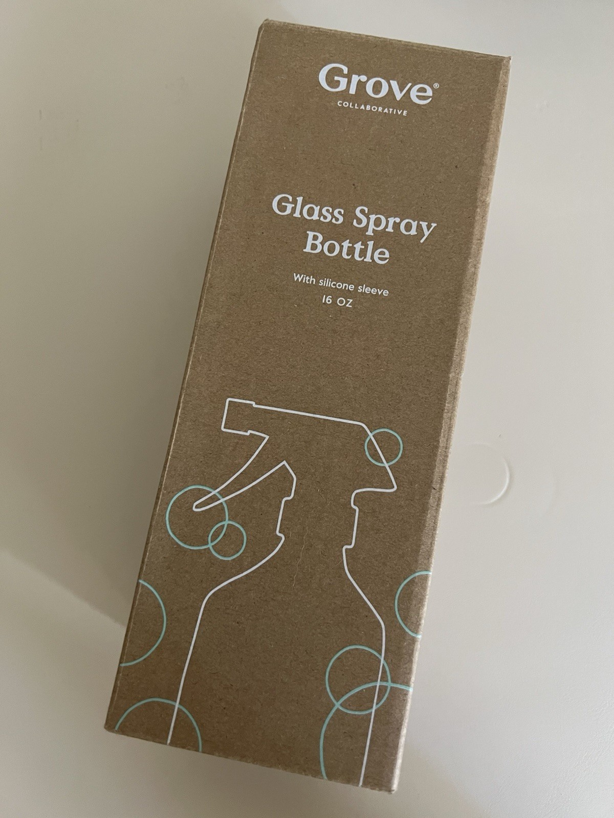 NIB Grove Glass Clean Spray Bottle Purple Silicone Sleeve