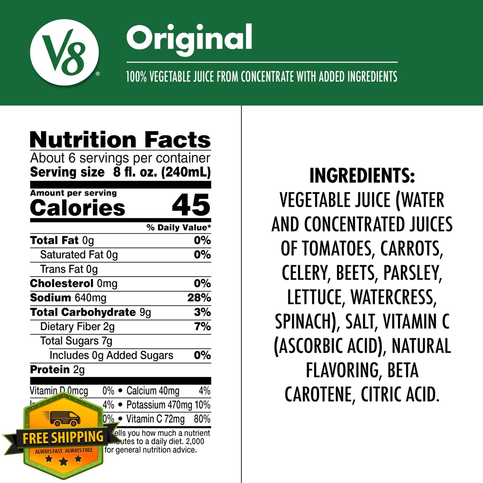 V8 Original 6pk 46oz