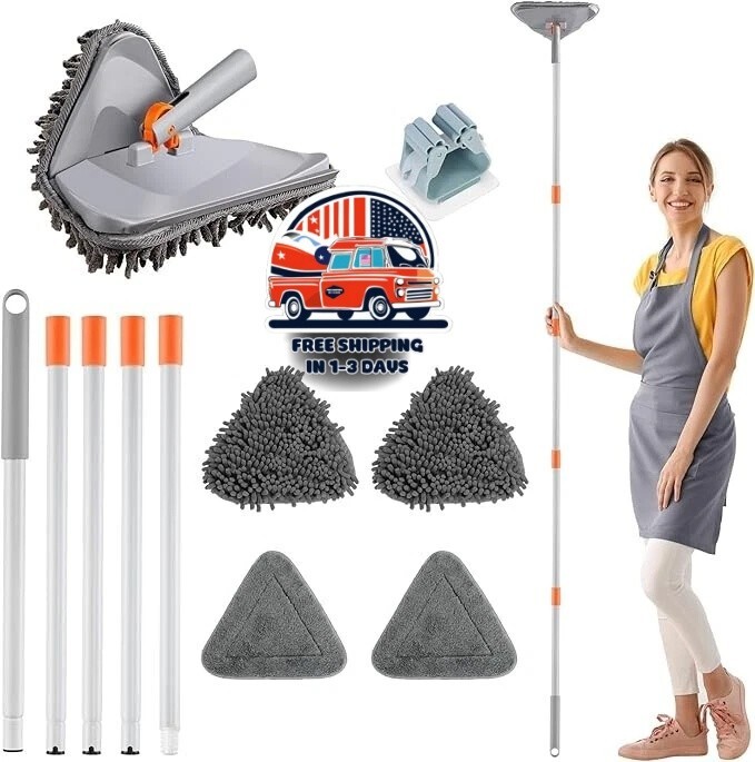 7 Pcs Herramientas de limpieza de plumeros de microfibra con barra extensible