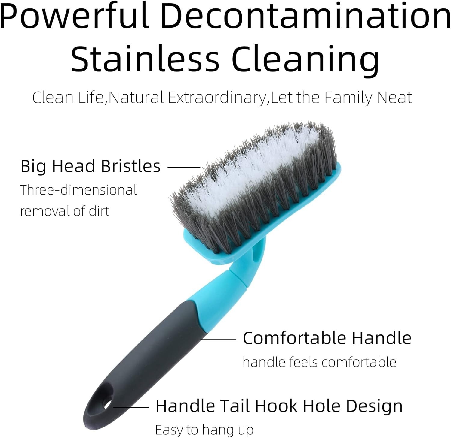 2-Pack Scrub Brush for Cleaning with Long Handle, Medium Firm Brush Bathroom NEW