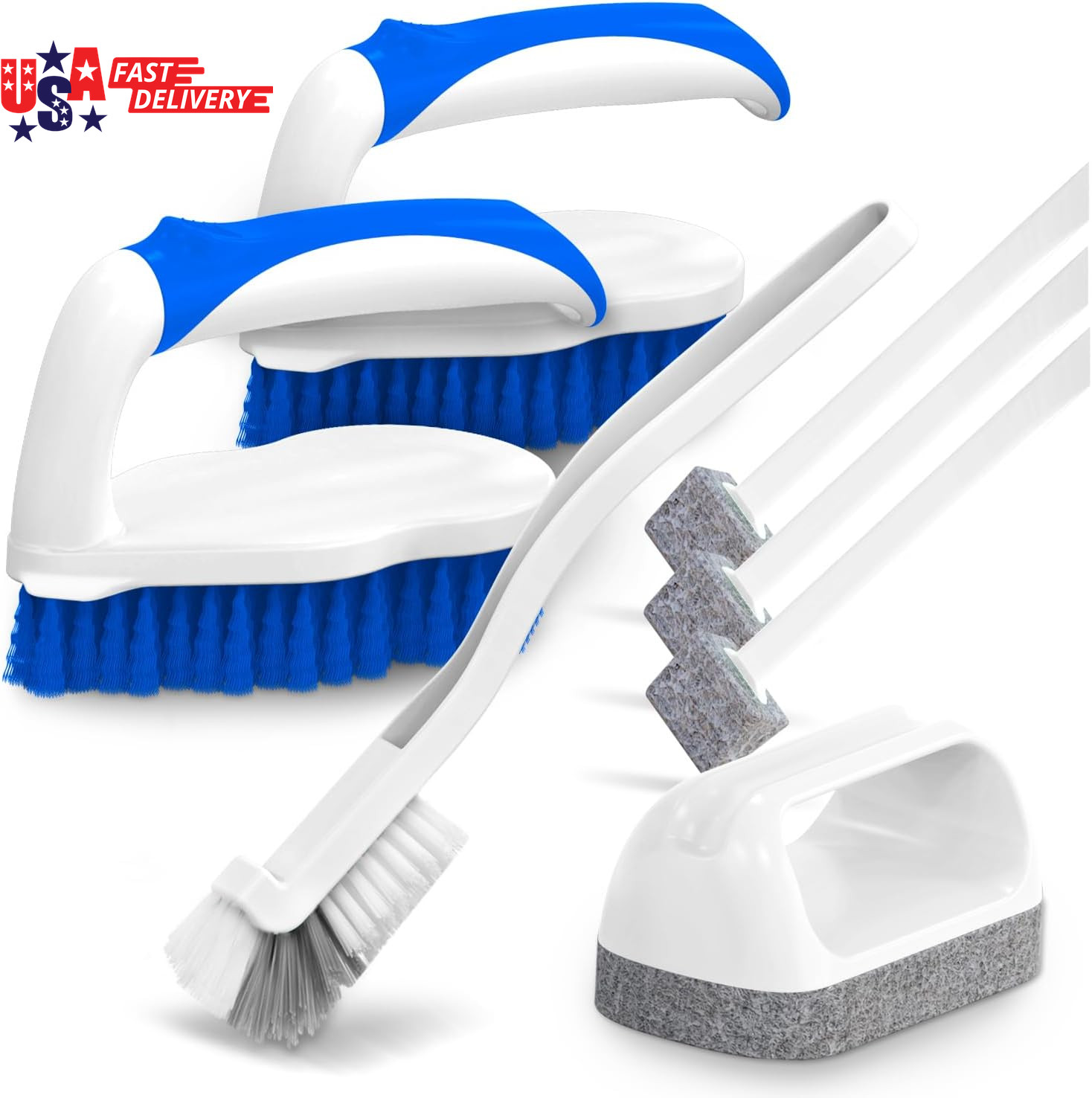 7 Pack Deep Cleaning Brush Set, Scrub Brush, Grout Brush, Pool Brush, Scrub Pads