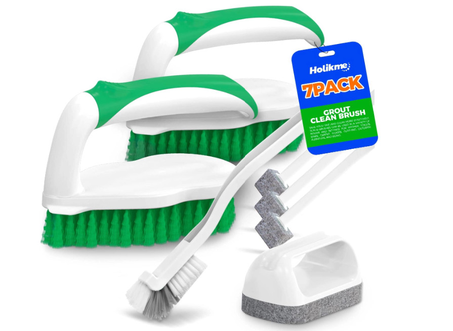 Holikme 7 Pack Deep Cleaning Brush Set, Scrub Pads with Scraper Tip for Pool