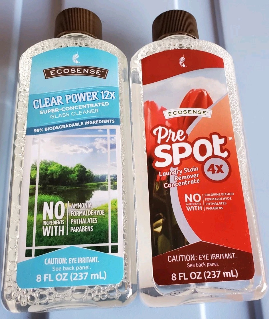 Melaleuca EcoSense Clear Power⭐️12x Concentrated Glass Cleaner 8 Oz & Pre Spot.