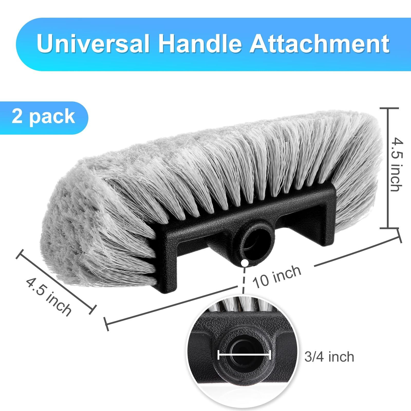 2 Pcs Car Wash Brush Head with Soft Detailing Bristle Flow Through Car Cleani…