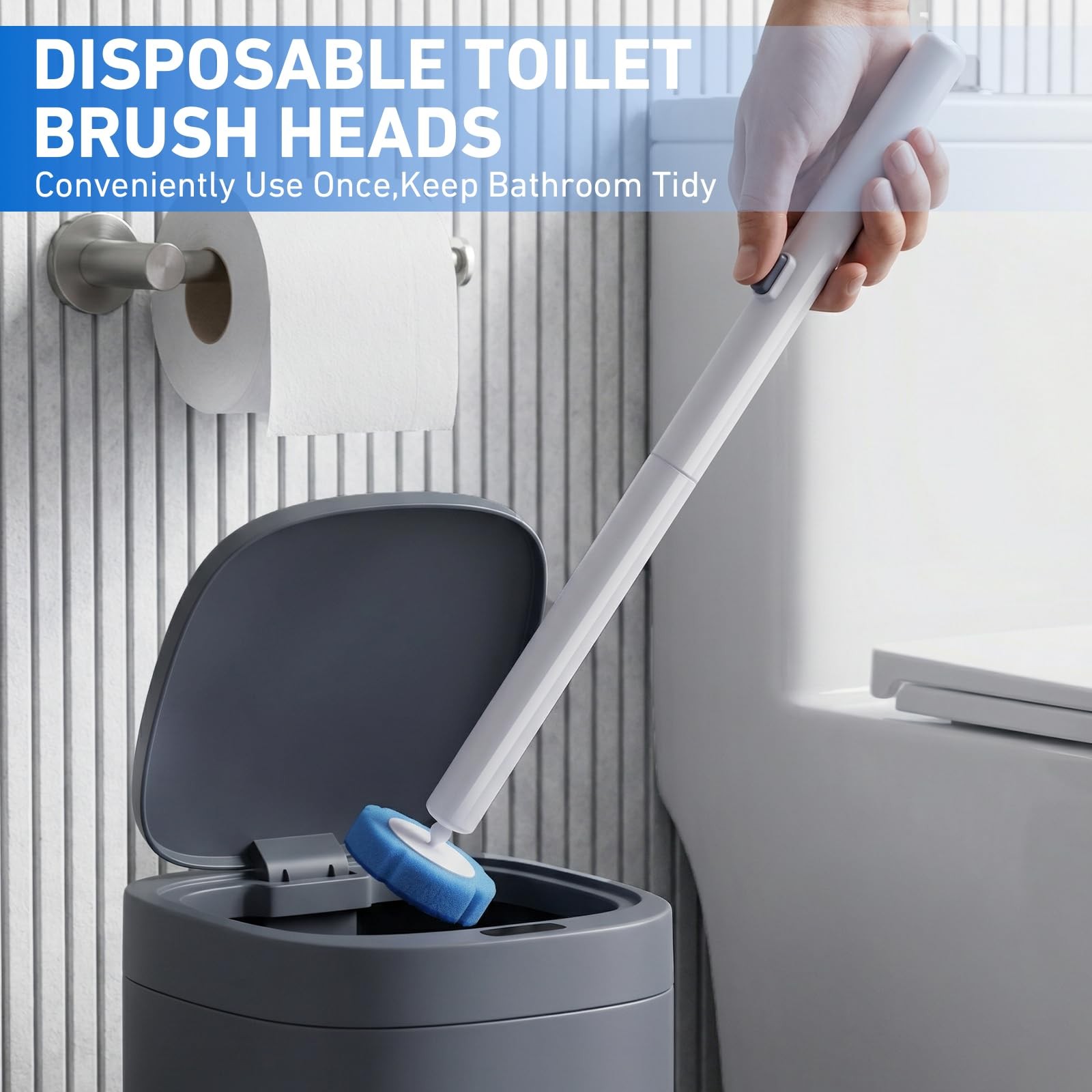 Disposable Toilet Brush 2 Pack- Toilet Bowl Cleaner, Toilet Bowl Brush, Each …