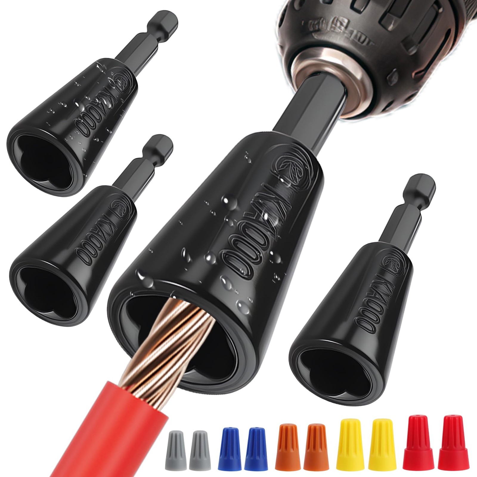 4 Pcs Upgraded Wire Twister Tool for Drill 2025 Version, Black
