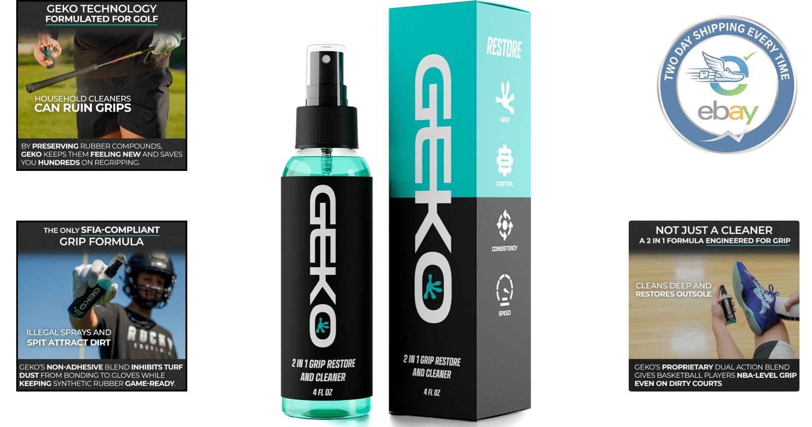 Geko Sport Grip Restore & Cleaner – Quick, Easy, & Effective Surface Maintenance
