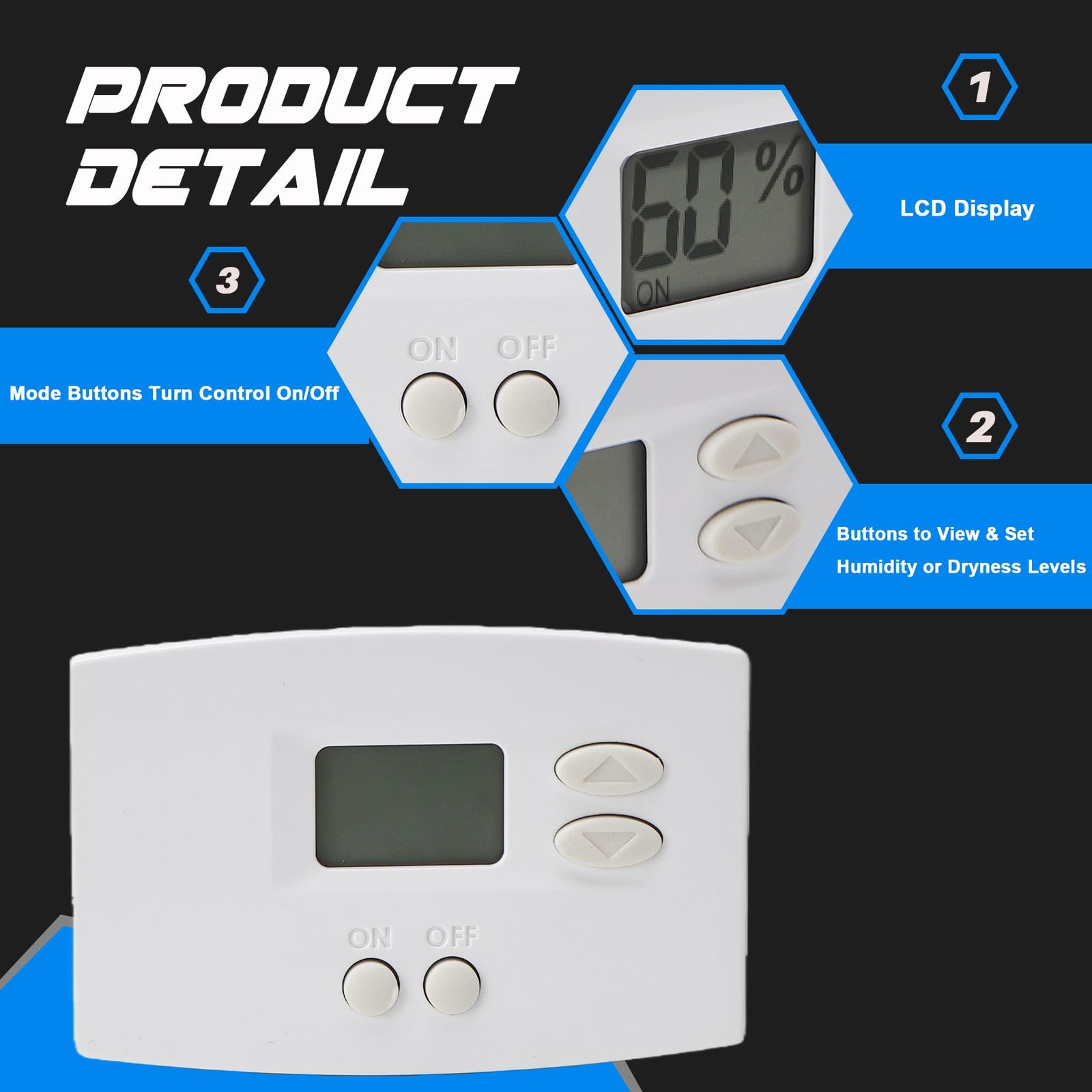 “Wall-Mounted Digital Dehumidifier Control for 1800 & E-Series 24VAC”