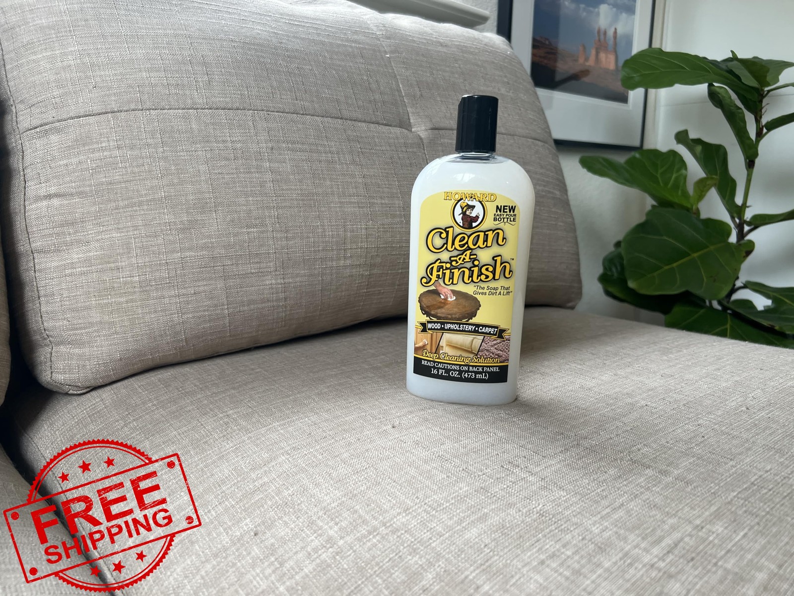 HOWARD Clean-A-Finish Wood Cleaner and Upholstery Cleaner for Furniture, Carp…