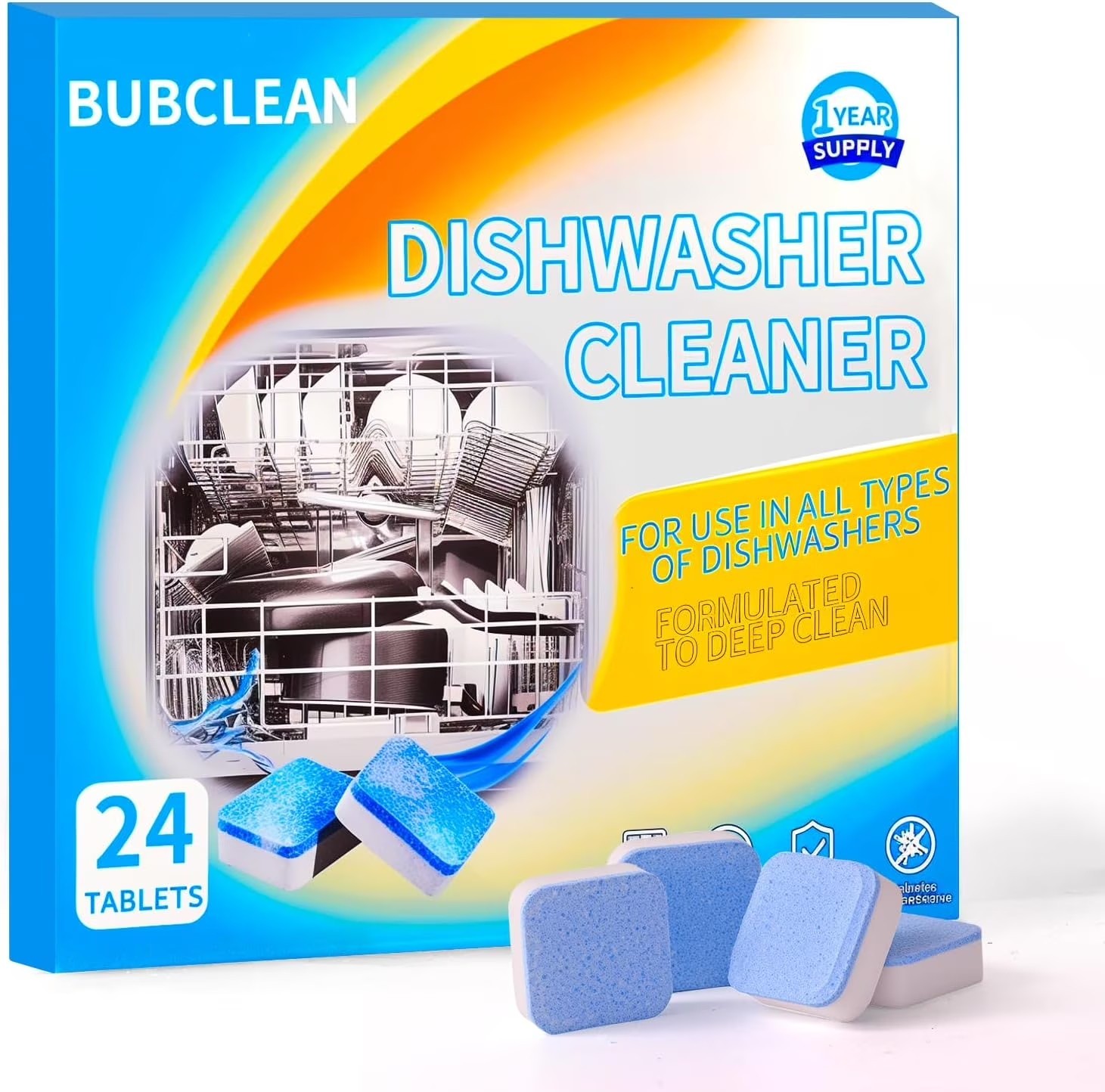 BUBCLEAN 24 Count Garbage Disposal Cleaner Tablets Citrus Foaming Sink Care
