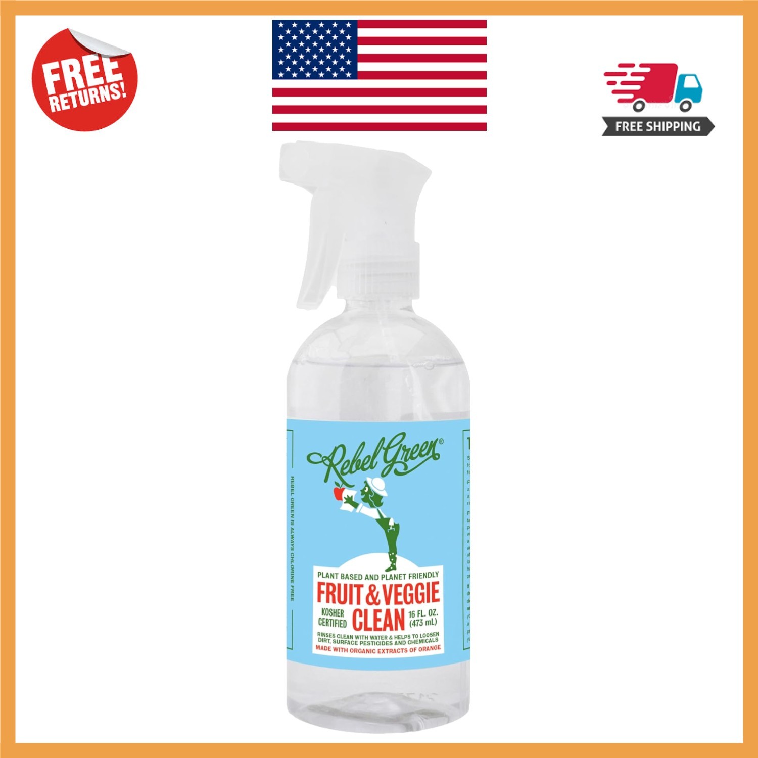 Organic Citrus Fruit & Veggie Wash – 16 FL OZ Cleaner for Safe Eating Experience