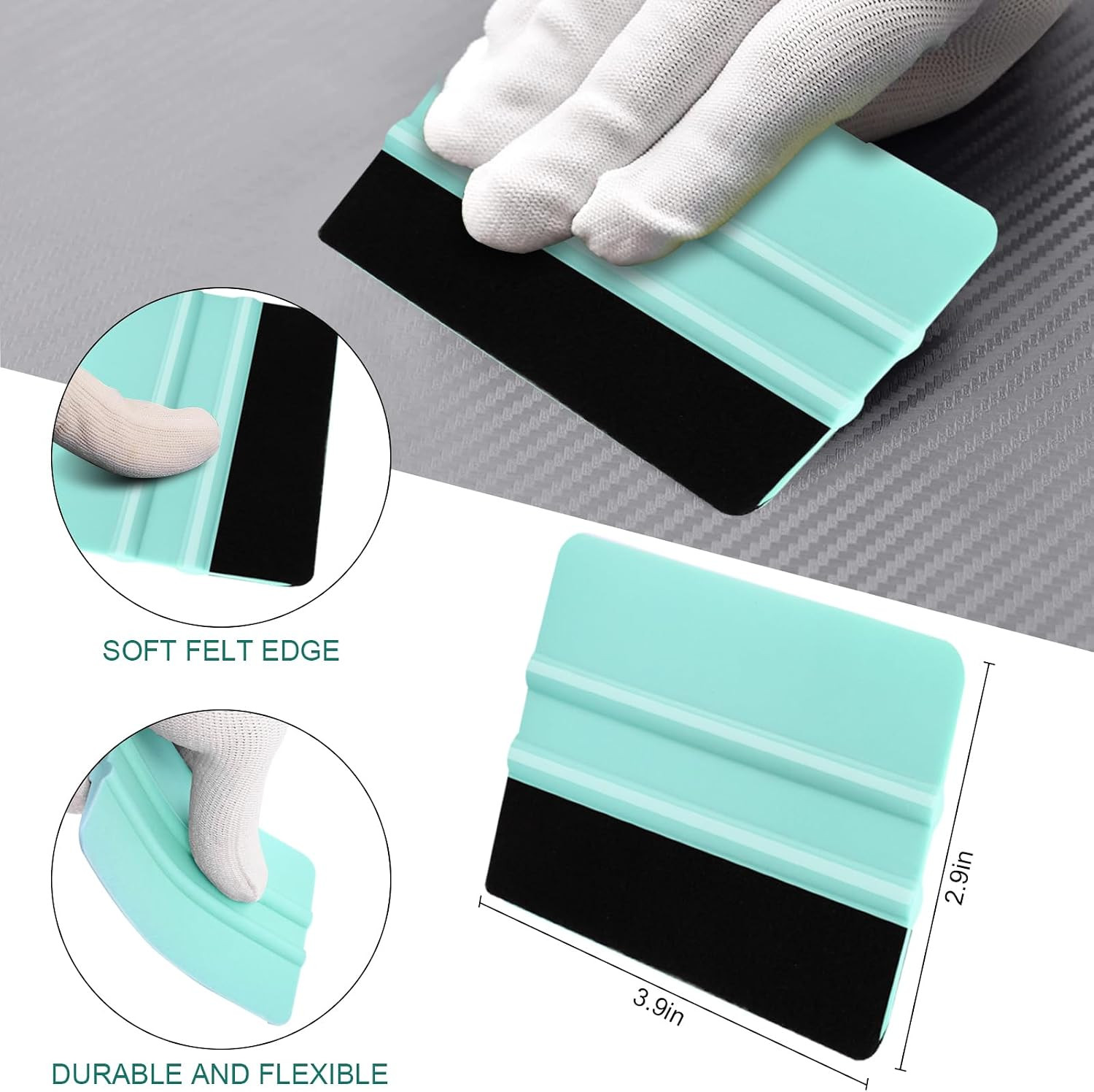 Squeegee for Vinyl- Felt Vinyl Squeegee 2 Pcs,Purple and Teal Squeegees Scraper