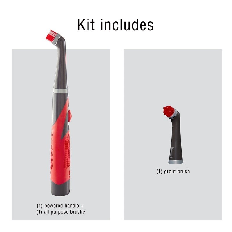 Power Scrubber Tool W/ Multi-Purpose & Grout Heads Water Resistant Fast Cleaning