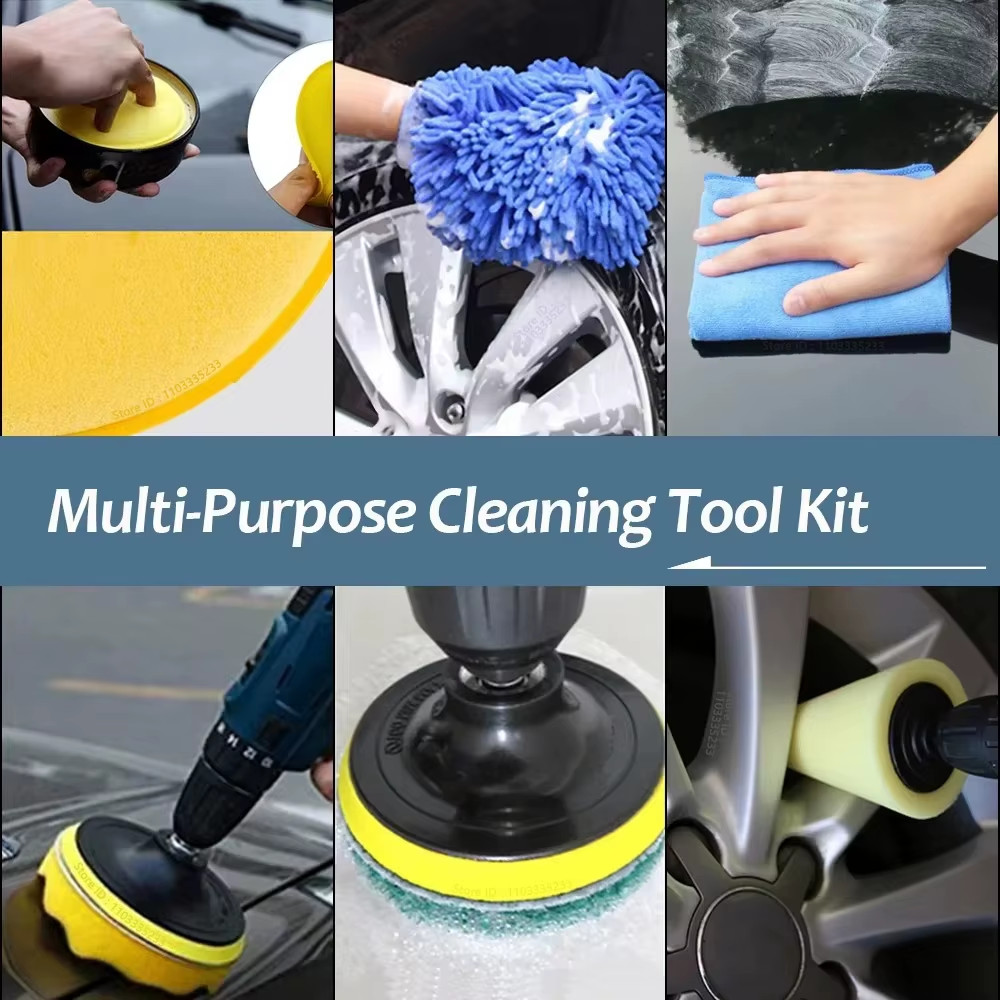 ZOPOSON New Car Cleaning Kit Scrubber Drill Detailing Brush Set Air Conditioner