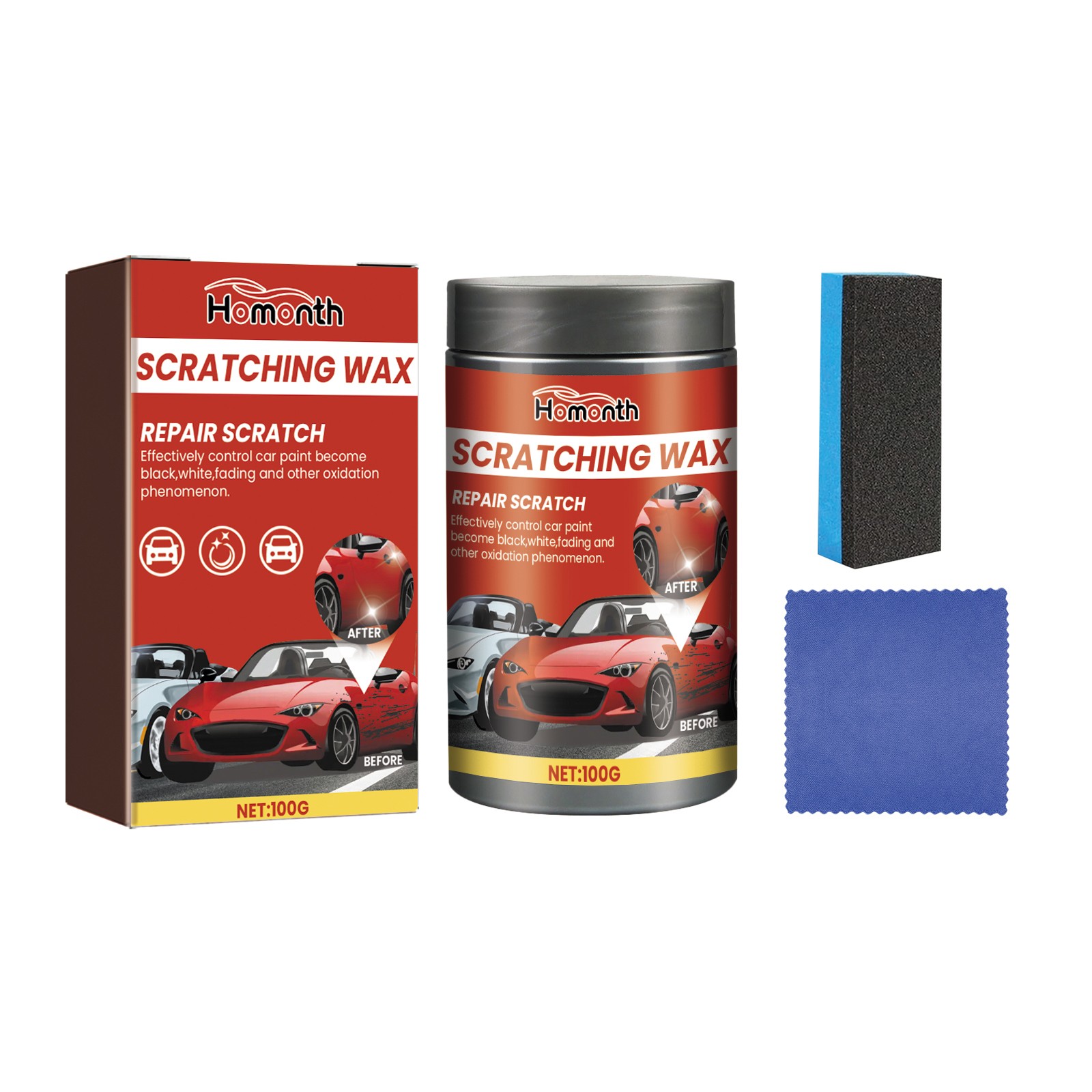 Scratch Maintenance Agent – Car Paint Repair Cleaning Cloth Tool Use 🚗