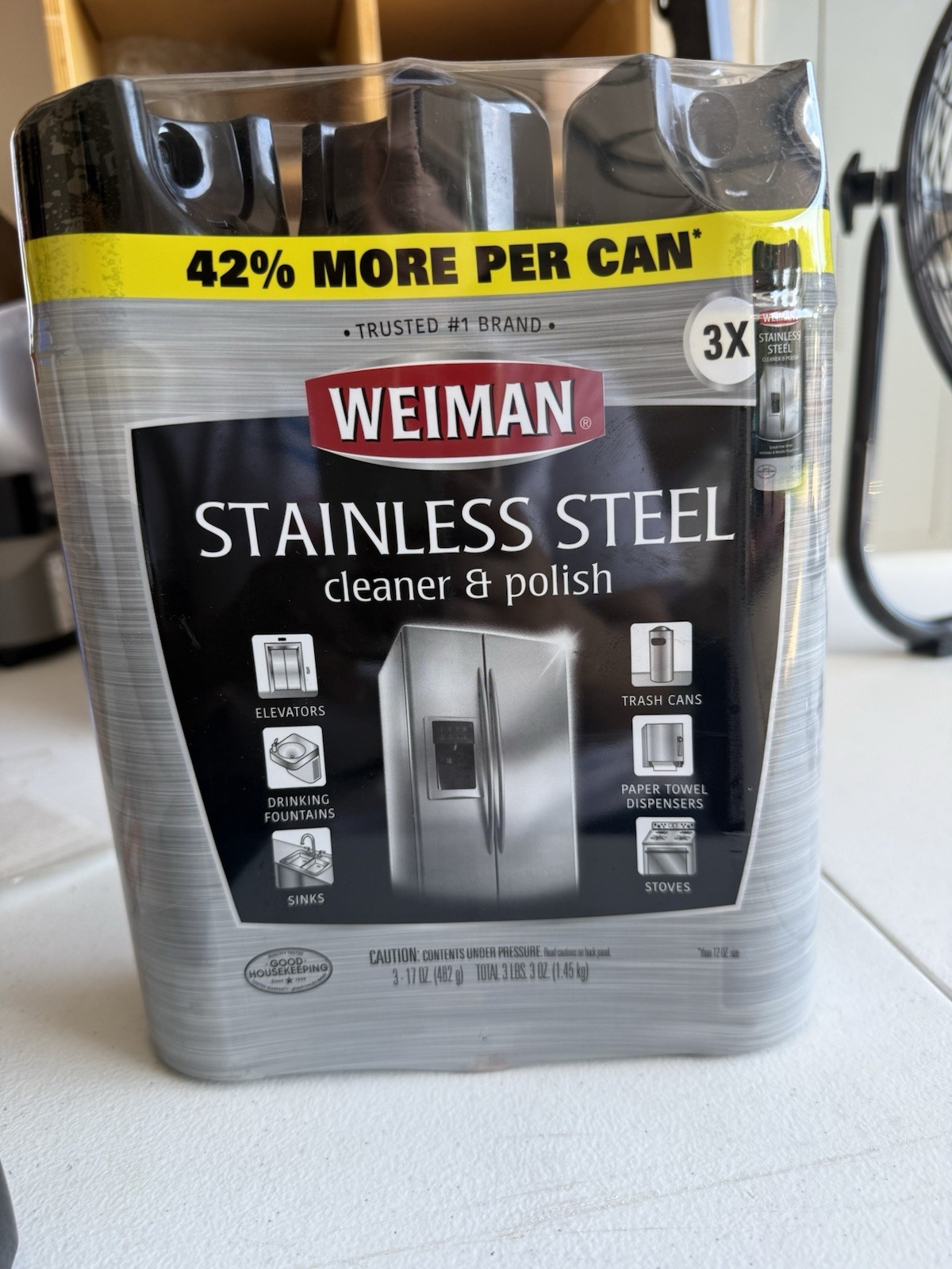 Weiman Stainless Steel Cleaner and Polish, 17oz – 3 Pack