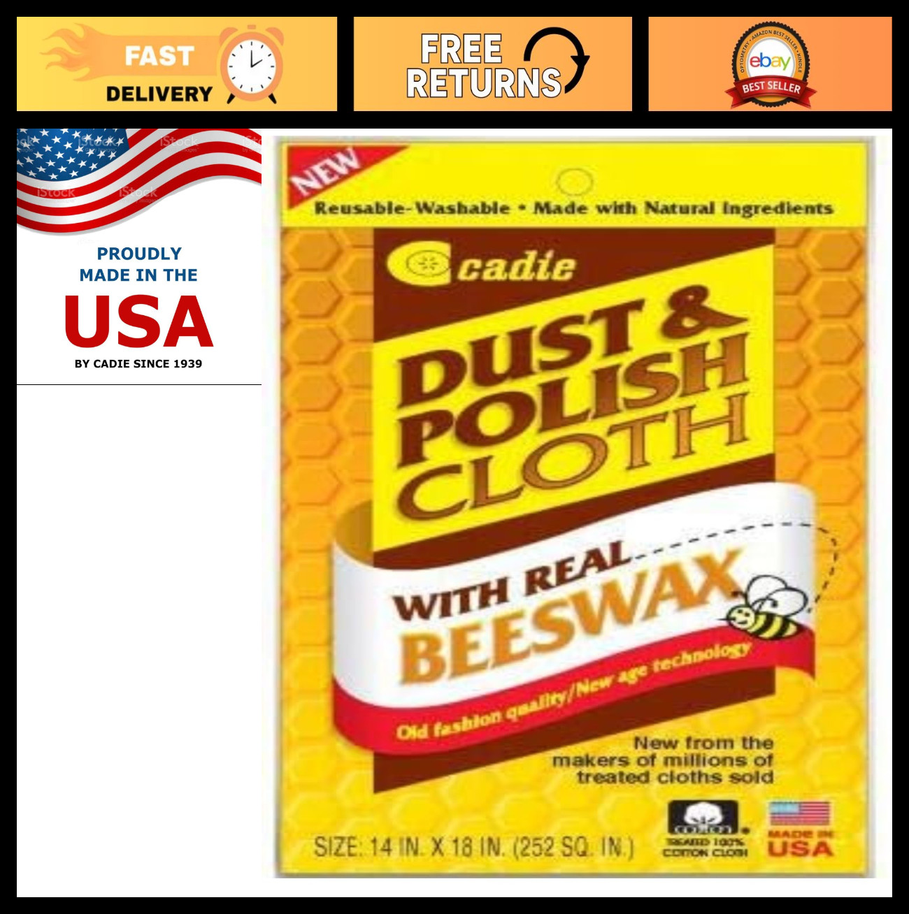 Reusable Beeswax Furniture Polish Cloths – Eco-Friendly Wood Cleaner for Home &