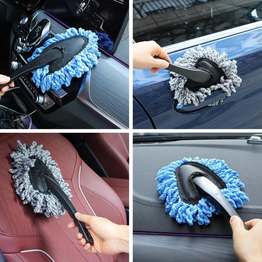 2 Pack Super Soft Microfiber Duster Brush for Car Dashboard Cleaning Home
