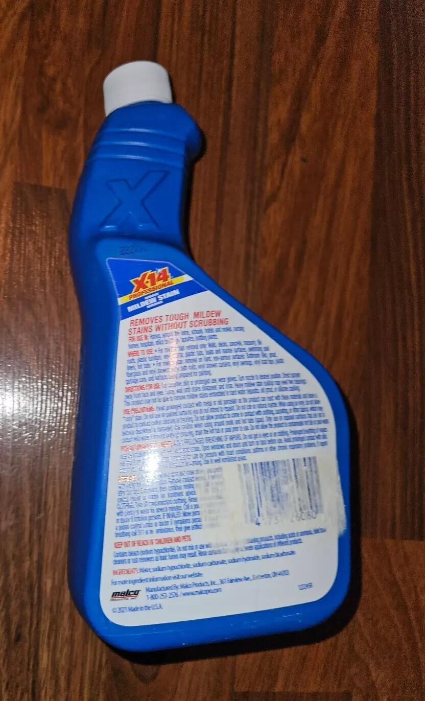 NEW X-14 Professional Instant Mildew Stain Remover 32 oz 1 Quart REFILL BOTTLE