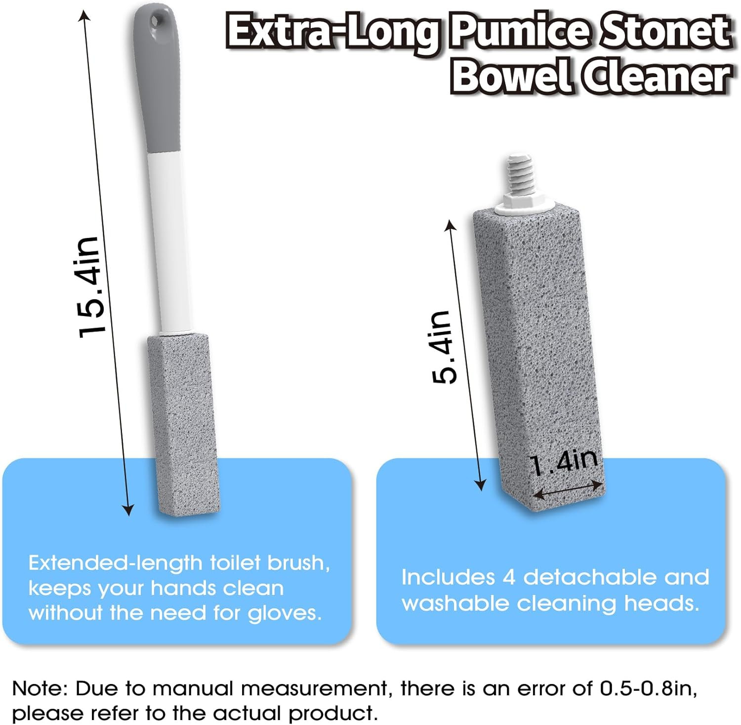 4PCS Pumice Cleaning Stone with Handle Toilet Bowl Cleaner Hard Water Ring Remov