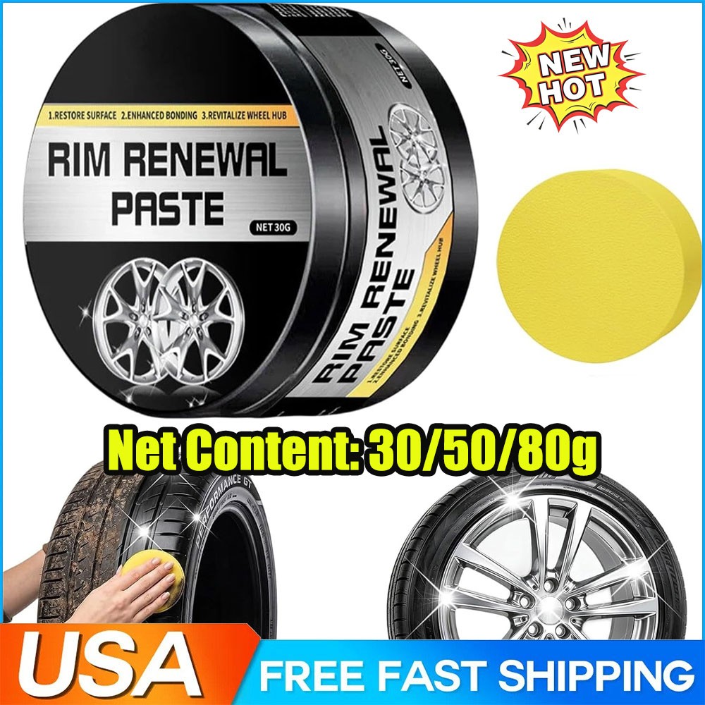 Rim Renewal Paste for Car Wheel Scratch Care, 30/50/80g | Hub polishing paste