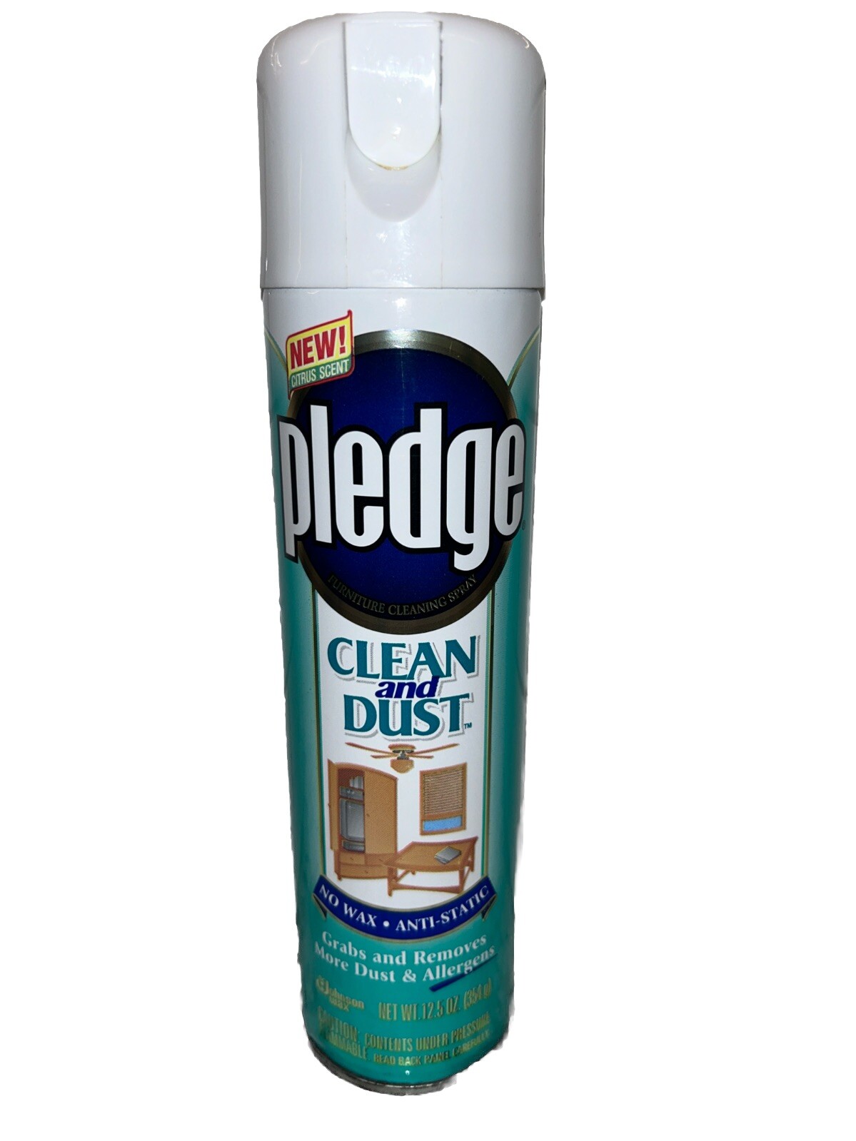 Pledge Clean & Dust Spray VINTAGE 1998 Discontinued Anti-Static No Wax Citrus