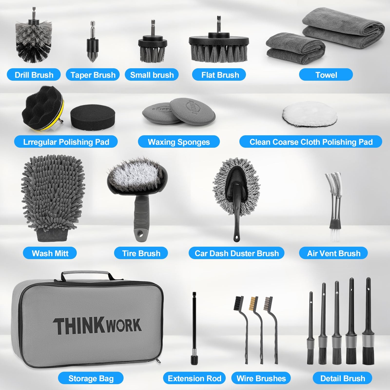 Car Detailing Kit, Car Detailing Brush Set, Car Cleaning Drill Brush Kit with…